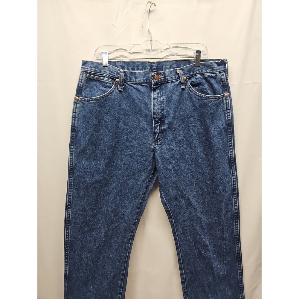 Wrangler Men Blue Cowboy Cut Original Fit Jeans Stonewashed 1013mwzgk Size 36x30 - Picture 4 of 16